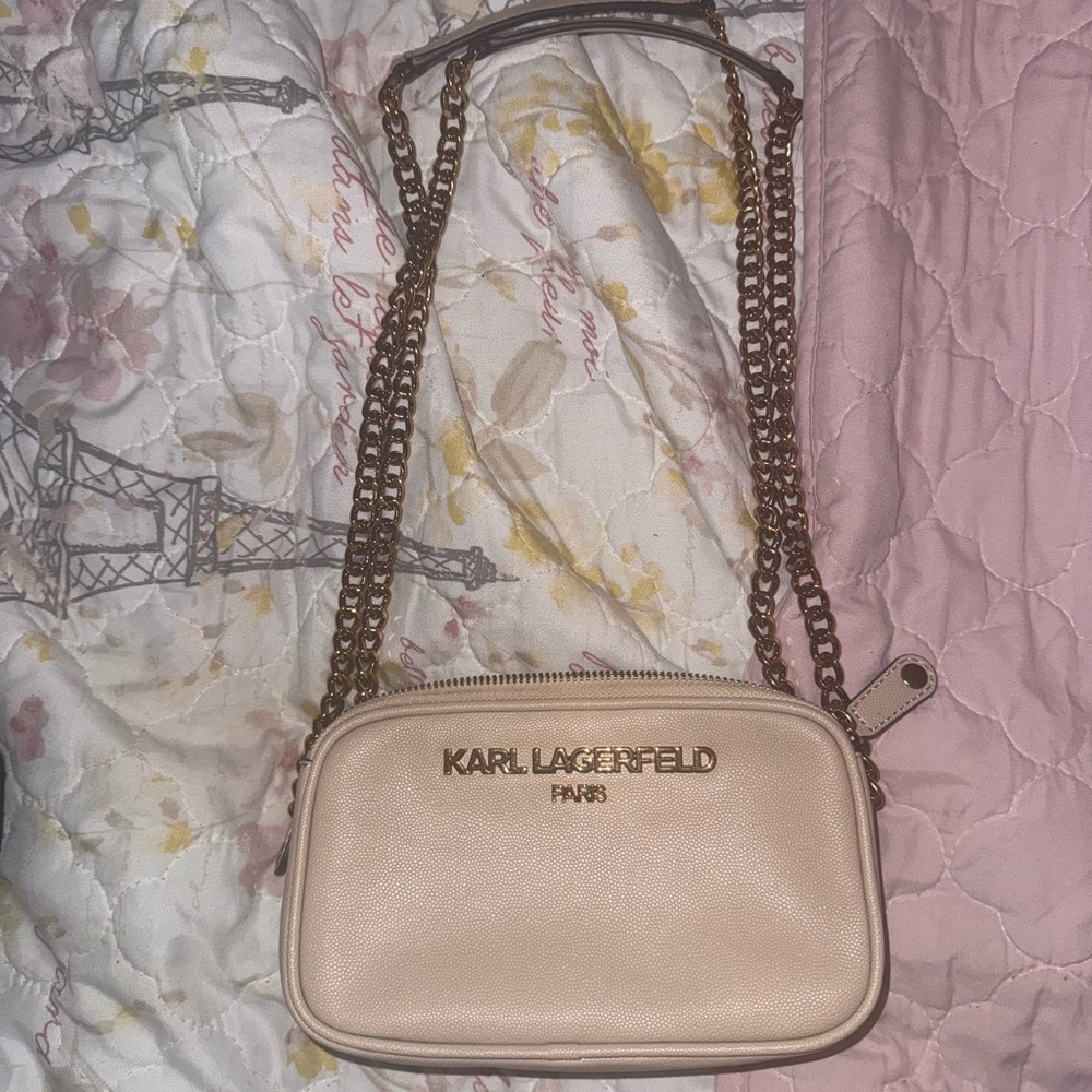 Karl Lagerfeld Beige Crossbody Bag